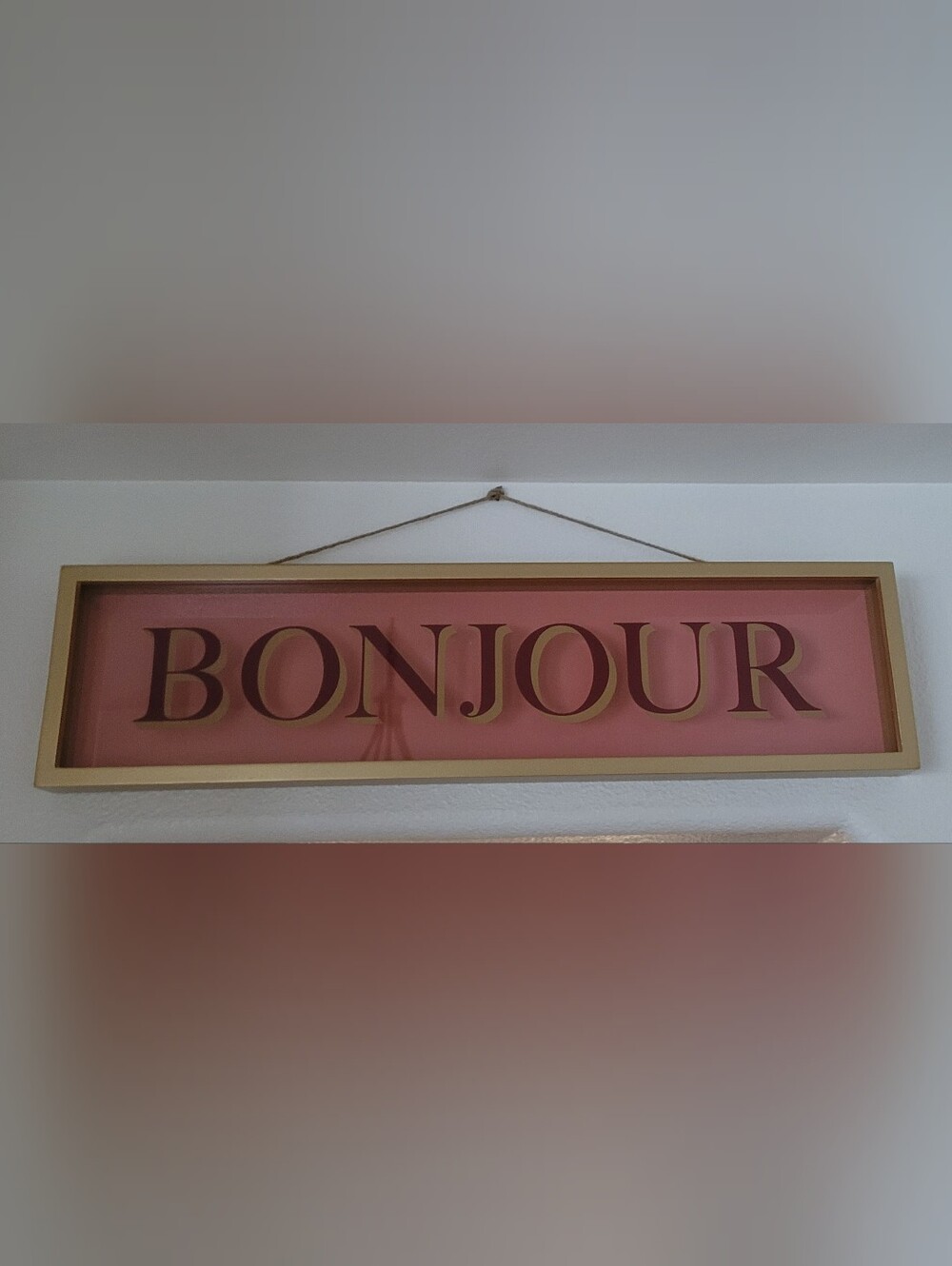 Ashland Pink and Gold "BONJOUR" Wall Sign